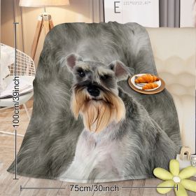 Schnauzer Flannel Blankets Cozy Blanket Super Soft Cozy Warm Puppy Dog Throw Blanket For Couch Chair Bed Sofa Office Cute Schnauzer Gifts 75x100cm