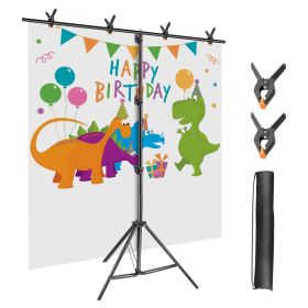 1Set 6.5x8.5FT T Shape Photo Video Backdrop Stand Heavy Duty Background Stand Adjustable Photography Backdrop Stand With 6 Spring Clamps Sandbag Carry