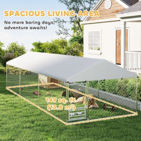 Outdoor Dog Kennel With Adjustable & Rotatable Bowl Rack, Waterproof Cover, Secure Lock, 19.7 X 7.5 X 5.2