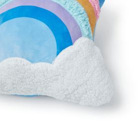 Your Zone Rainbow Snuggly Decorative Pillow, 18" x 18", Multicolor
