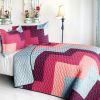 [Dream Garden] Brand New Vermicelli-Quilted Patchwork Quilt Set Full/Queen