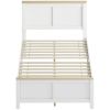 HOMCOM Twin Bed Frame with Headboard, Modern Platform Bed Frame with Wooden Slats, No Box Spring Needed, Easy Assembly, White