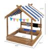 Wooden Sandbox, for 3-7 Years Old Kids