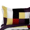 [Dreams of Love] 3PC Vermicelli-Quilted Patchwork Quilt Set (Full/Queen Size)