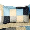 [Russian Coffee] 3PC Vermicelli-Quilted Patchwork Quilt Set (Full/Queen Size)