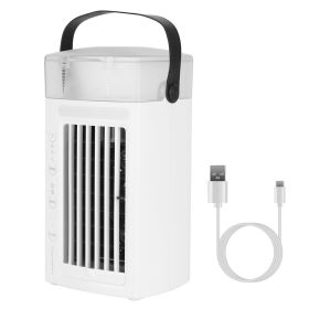 4 In 1 Portable Air Conditioner Fan Evaporative Air Cooler Water Mist Cooling Fan For Desktop 3 Speeds Nightlight