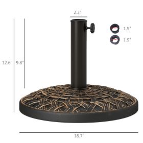 19 Patio Umbrella Base, 26 Lbs Concrete Heavy Duty Umbrella Stand, Round Patio Umbrella Holder For 1.5 1.9 Umbrella Poles For Outdoor, Lawn, Poolside, (Option: Bronze)