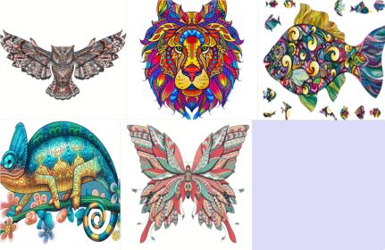 Each Piece Is Animal Shaped Christmas Gift Colorful Elephant Turtle Wooden Jigsaw Puzzles (Option: Set-A3)