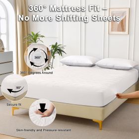 Diamond Grid Ultrasonic Waterproof Mattress Protector (Option: White-Q)