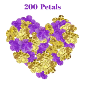 200 Pcs Artificial Silk Rose Petals For Graduation Black Green Red Purple Blue Golden Mix Color Fake Flowers Petals For Graduation Ceremony Wedding Pa (Color: Purple)