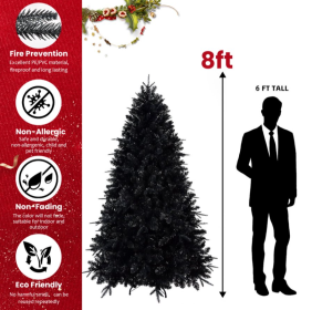 4.5.6.7.7.5.8.9ft PE  PVC Mixed Black Tree (Option: 8feet mixed black tree)