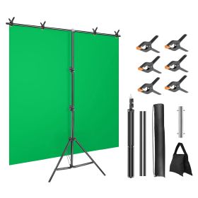 1Set 5X6.5FT T Shape Photo Video Backdrop Stand Heavy Duty Background Stand Adjustable Photography Backdrop Stand With 6 Spring Clamps Sandbag Carry B (Option: 5X6FT)