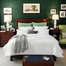 This High-quality White And Pink Oversized Solid Color Duvet Cover Set Includes One Duvet Cover And Two Pillowcases. Its Universally Appealing Design (Option: White-Q)