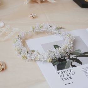 Baby's Breath Crown,Dried Flowers Crown,Bridal Crowns,Wedding Crown,Boho Bride Crown (Option: Adult)