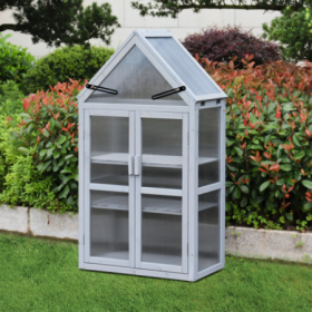 Mini Greenhouse Kit - Outdoor Plant Stand, Small Green House, Plant Stand Indoor, Green Houses For Outside, Indoor Garden & Patio Accessories Indoor G (Option: Gray)