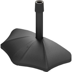 Patio Umbrella Base, 26 Lbs Concrete Heavy Duty Half Umbrella Stand, Patio Umbrella Holder For 1.51.9 Umbrella Poles For Outdoor, Lawn, Poolside, Blac (Color: BLACK)