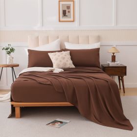 Three-piece bed set, T (Color: Brown)