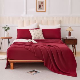 Three-piece bed set, T (Color: Wine Red)
