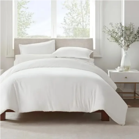 Serta Simply Clean Solid Duvet Cover Twin (Option: Style5)