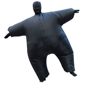 Inflatable Masquerade Costume Full Body Suit Air Blow Up Costumes Jumpsuit Suit (Color: BLACK)